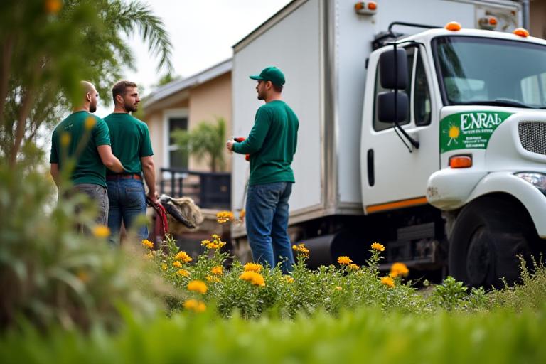 Jungle Life Landscape crew preparing for a day of work in Jacksonville, Florida
